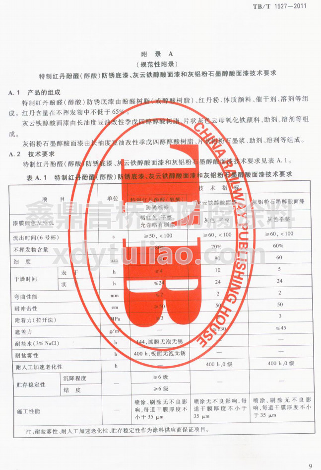TB/T 1527-2011ƼtȩᣩPFͻXʯīἼgҪ